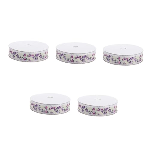 Ipetboom 5 Rollen Spitzen band dekoration geschenkband geschenkverpackung handgemachte Dekorative Bögen Band mit Blumen Spitzenbänder zum Basteln Spitzenband Polyester Violett von Ipetboom