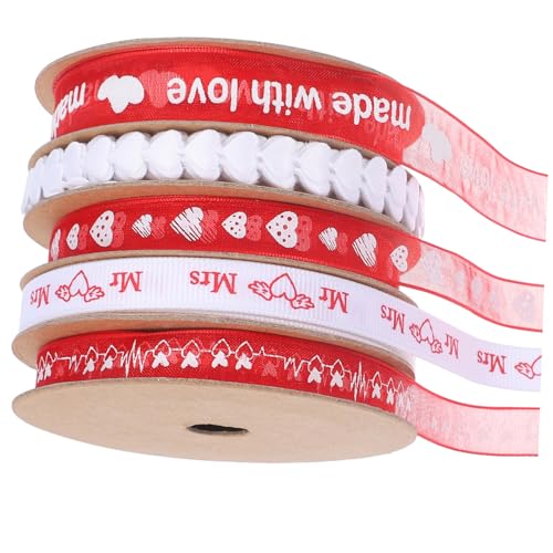 Ipetboom 5 Rollen valentinstag band Bänder zum Basteln orangefarbenes Band Schleife Sackleinen Wickelband gastgeschenke hochzeit Hochzeitsdekoration Banddekor valentinstag bänder Polyester von Ipetboom