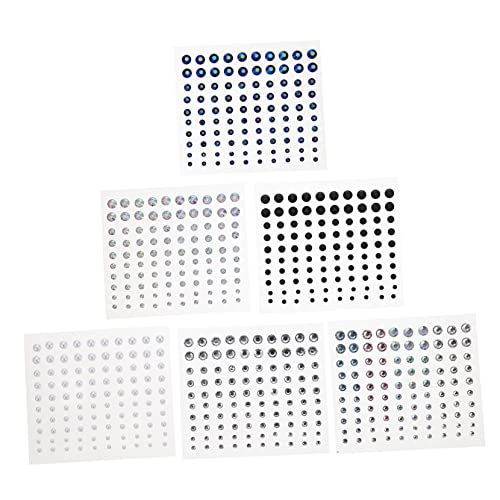 Ipetboom 6 Blätter Make-up-Strass-Aufkleber Edelstein-Aufkleber Gesichtsschmuck Nagelaufkleber nagelbeißer stop nail art set weibliche Strassaufkleber DIY nagelkunst Strass und Acryl von Ipetboom