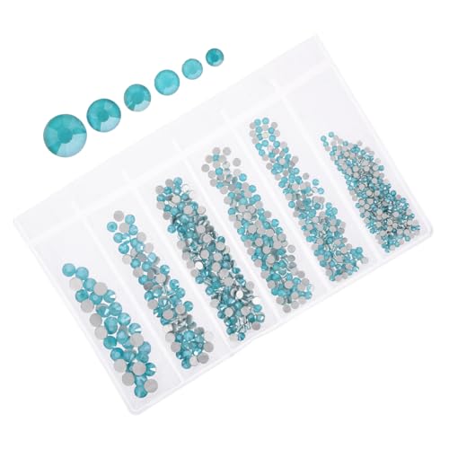 Ipetboom 820 Stück Nailart-set Mit Strasssteinen Strass Für Nägel Reize Für Gelnägel Anzeige Basteln Sie Strasssteine Perlen Strasssteine ​​mit Flacher Rückseite Uv Sky-blue Glas von Ipetboom