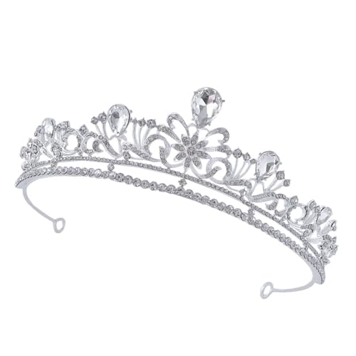 Ipetboom Brautjungfern Roben Frauen Kleid für Hochzeitsgäste Geschlecht offenbaren Braut Schärpe birthday crown geburtstagskrone Hochzeitsaccessoires Hochzeitskrone Strasssteine Silver von Ipetboom