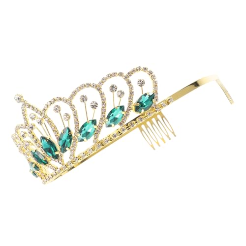 Ipetboom Diamantkrone Fälschung Band Schärpen Haarschmuck Hochzeitsgast Tiara hair accessories for wedding hair accessories Karnevalskrone Partykrone Braut Strass Strasssteine Green von Ipetboom