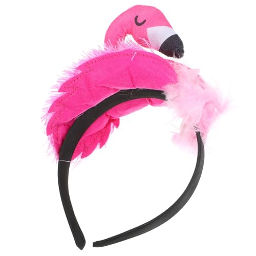 Ipetboom Flamingo-Stirnband Hawaii-Flamingo-Kopfschmuck Flamingo-Haarreifen Süßes Flamingo-Kostüm Für Karneval Tropischer Strandparty-Zubehör Rosa von Ipetboom