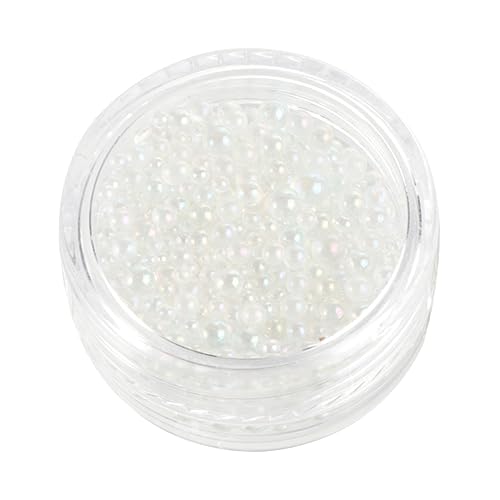 Ipetboom Kreisperlen 1 Schachtel DIY-Perlen Nail Art Strass Perle Chaton-Perlen aus Glas Mini Nail Beauty Mikroperlenzubehör Maniküre-Mikroperlenverzierung Kristall Korn nackter Stein von Ipetboom