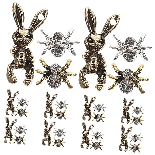 Ipetboom Nagel Charms Spider & Rabbit DIY Nagelkunst Dekoration Kreative Und Gruselige Nagelverzierungen Für Individuelles Nageldesign von Ipetboom