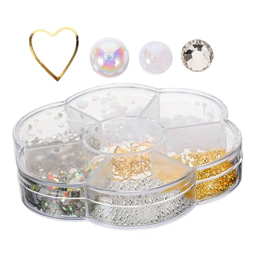 Ipetboom Nagelkunst Charms Set Mit 7 Gitterbox Edelsteine Perlen Und Schmuck Dekore Für Maniküre Und Nail Art Perfekt Für Kreative Nageldesigns Und DIY Projekte von Ipetboom