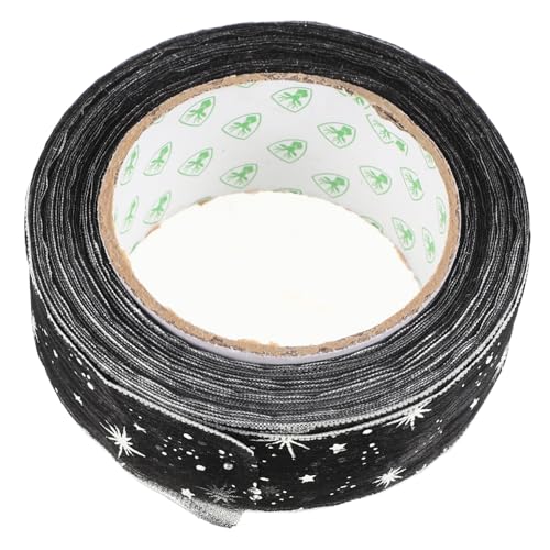 Ipetboom Sterngarn-verpackungsband Haarschleifenband Organza-wickelband Schwarzer Tüll Halloween-kabelband Tüllband Besatzband Schwarzes Weißes Band Bänder Für Kranzschleifen Black Nylon von Ipetboom