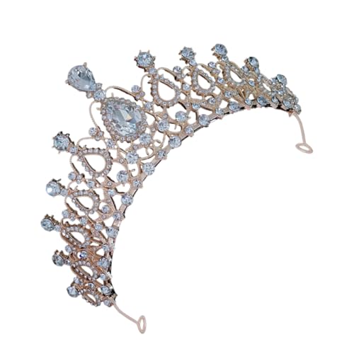 Ipetboom Tiara Für Blumenmädchenkronen Für Hochzeiten Mädchen Tiara Geburtstag Blumenmädchen Stirnband Für Die Hochzeit Strass-stirnband Hochzeit Stirnband Zinklegierung Golden von Ipetboom