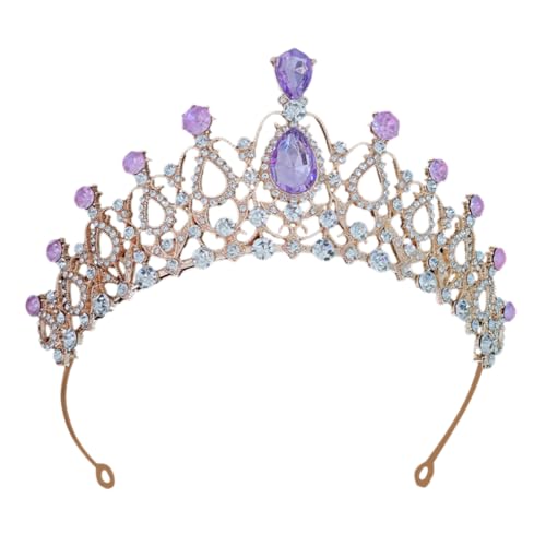 Ipetboom Tiara für Mädchen-Tiara-Krone Blumenmädchen-Stirnband verkleidung wedding hair accessories Hochzeit Stirnband Mädchen Tiara Stirnband Zinklegierung Violett von Ipetboom