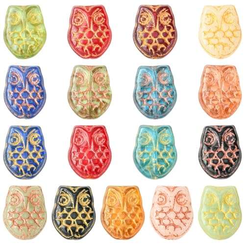 Ipotkitt 17pcs 17 Farben Eule Serie Handgemachte Lampwork Perlen Vogel fliegende Tiere Glas Spacer Perlen für DIY Armbänder Schlüsselanhänger Kunst Handwerk Supplies Schmuckherstellung Ipotkitt 17pcs 17 Farben Eule Serie Handgemachte Lampwork Perlen Vogel fliegende Tiere Glas Spacer Perlen für DIY Armbänder Schlüsselanhänger Kunst Handwerk Supplies Schmuckherstellung von Ipotkitt