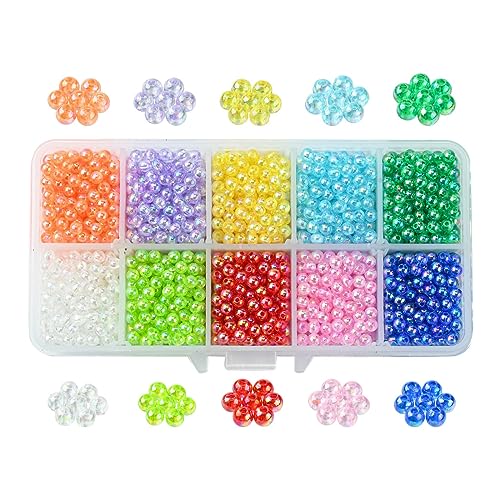 Ipotkitt 3000 Stück 10 Farben transparente runde Acrylperlen für DIY Basteln Halskette Armband Ohrring Schmuckherstellung Findet Supplies - 4 mm von Ipotkitt