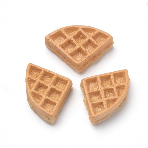 Ipotkitt Keksförmige Cabochons aus Kunstharz, süße Dessert-Verzierungen, Waffelmuster, flache Verzierungen für Bastelarbeiten, Schlüsselanhänger, Schlüsselband, Schmuckherstellung, 20 Stück von Ipotkitt