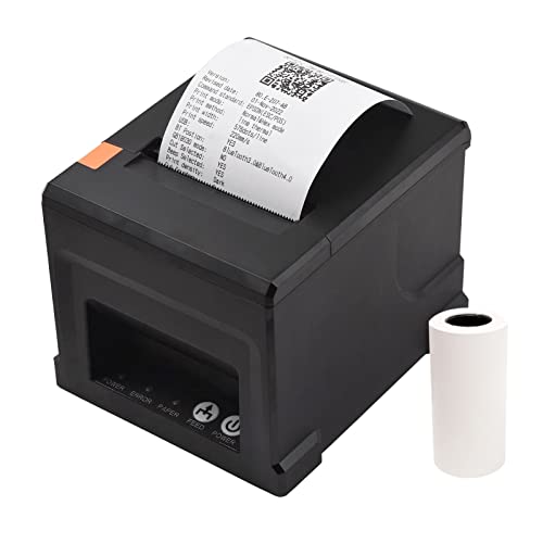 Irfora 80 mm USB + BT-Belegdrucker POS-Drucker mit automatischem Schneidegerät Desktop-Thermodirektdruck Kompatibel mit Unterstützung ESC/POS von Irfora