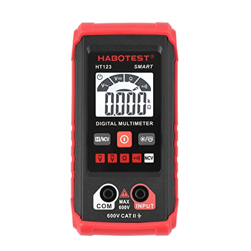 Irfora HT123 Digitales Multimeter Auto Range Multimeter 2.000 Counts True RMS Messen von AC/DC-Spannungswiderstand NCV-Test mit LCD-Hintergrundbeleuchtung Taschenlampe Datenspeicherung von Irfora