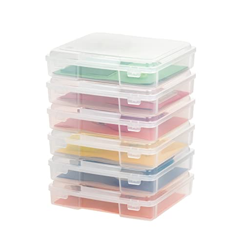 IRIS USA, Inc. PJC-300 Tragbare Kunststoff-Aufbewahrungsbox für Bastelbedarf, mit Schnappverschluss, für 21,6 x 27,9 cm Papier, Transparent, 6 Case Pack von Iris Ohyama