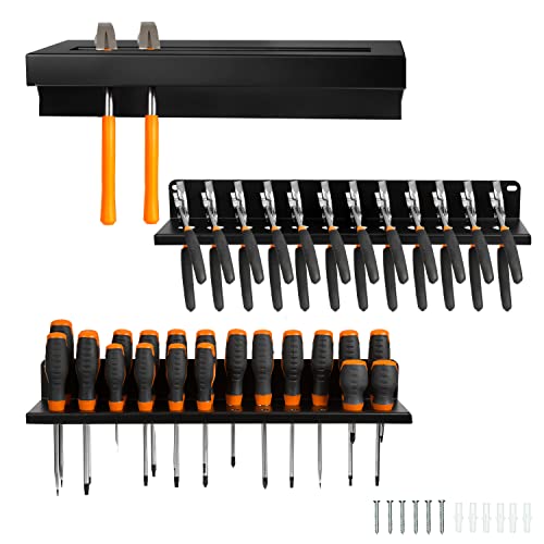 Iron Forge Tools Metall-Handwerkzeug-Organizer, Hammer und Zange und Schraubendreher-Aufbewahrungsregal – Wandhalterung für Werkstatt, Handwerkzeug, Laden-Organizer und Aufbewahrung von Iron Forge Tools