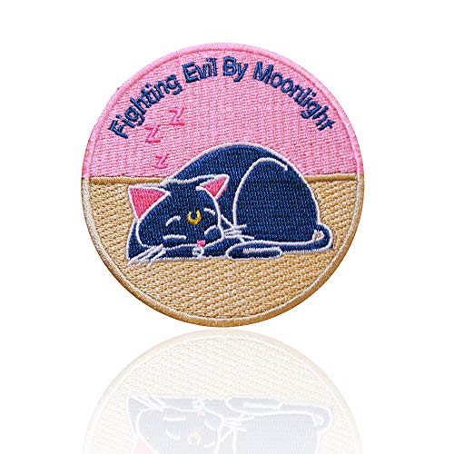 Luna Cat Patch | Iron On | Sew On | Applique | Bestickt | DIY | für Jacken, Shirts, Rucksäcke | Sailor Moon Witch Pink.. von IronPatch