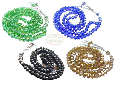 Große Tasbih Gebetsperlen, Misbaha, islamischer Allah und Mohammed, Rosenkranz, Kristallperlen, 10 Stück Islamic Gifts 123 von Islamic Gifts 123