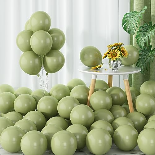 5Inch Avocadogrün Luftballons 60pcs Kleine Beige Ballons Vintage Olivgrün Latex Ballon Salbeigrün Miniballons Runde Luftballon für Dschungel Safari Geburtstagsdeko Hochzeitsdeko von Isndare