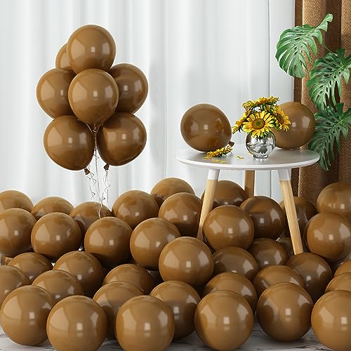 5Inch Dunkelbraun Luftballons 60pcs Kleine Kaffeebraun Ballons Vintage Kameraton Latex Ballon Braun Miniballons Runde Luftballon für Bärenmotto-Party Geburtstagsdeko Hochzeitsdeko von Isndare