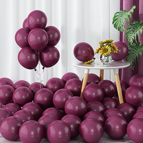 5Inch Matte Weinrote Luftballons 60pcs Kleine Vintage Parfumgrün Ballons Weinrot Latex Ballon Rot Miniballons Runde Luftballon für Geburtstagsdeko Hochzeitsdeko Jahrestag von Isndare