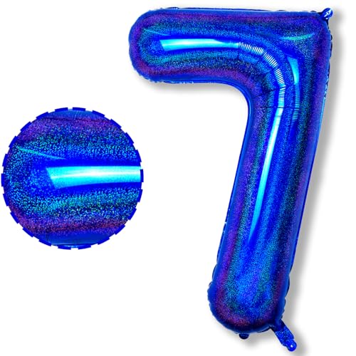 7. Geburtstag Luftballons Deko für Jungen, 40 Zoll Helium Marineblau Zahlen 7 Ballon Geburtstagdeko, XXl Navy Blau Dunkelblau 7 Zahl Luftballon für 7 Jare Geburtstag Herren Jubiläum Party Dekoration von Isndare