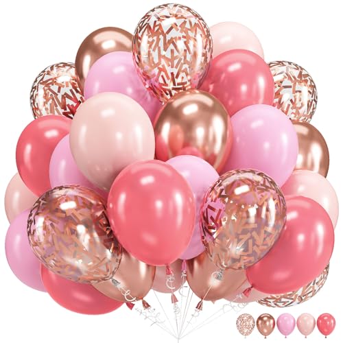 Retro Rosa Luftballons Erröten Rosa Ballons 60Stück 12Zoll Metallisch Staubige Rose Gold Konfetti Luftballon Pastell Rosa Orange Ballon für Bogen Frauen Geburtstag Dekorationen Bridal Shower Hochzeit von Isndare