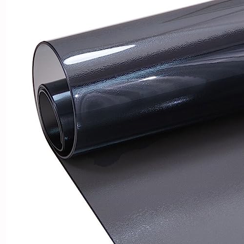 1,0 mm PVC-Tischdecke, rund, transparent, Tischfolie, Unterlage, Tischmatte, Weichglas-Tischdecke, Esstisch, Schwarz, 100 cm von IsolaY