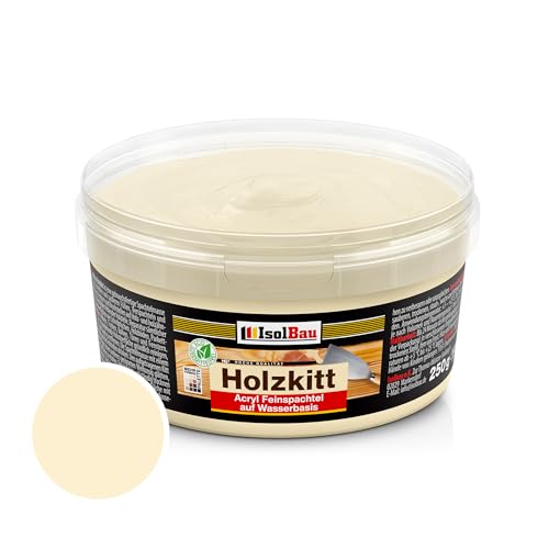 Isolbau - Holz-Spachtelmasse 250 g - Holzspachtel Holzkitt Außen und Innen - Holz-Reparaturspachtel - Holzreparaturmasse - Holz-Fertigspachtel - Schnelltrocknend und Rissbeständig - Esche von Isolbau