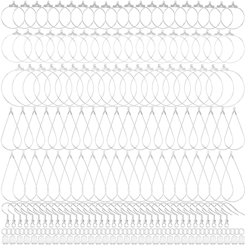 Isslly 700 Stück Ohrringreifen für Schmuckherstellung, hypoallergene Ohrring-Perlen, Ohrringhaken, Biegeringe, transparente Gummi-Ohrringverschlüsse, Ohrringherstellungszubehör für von Isslly