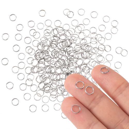 Isslly Kleine Schlüsselringe, 6 mm, Biegeringe für Schmuckherstellung, runde Edelstahl-Spaltschlaufe für Schlüsselanhänger, DIY, Handwerk, Silber, 100 Stück von Isslly