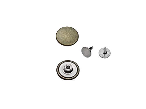 Jeansknöpfe, ohne Loch ★ Rostfrei ★ Metallknopf, 14mm, 17mm, 20mm, Metall Knöpfe (10, 14mm Antik) von Ista Tools