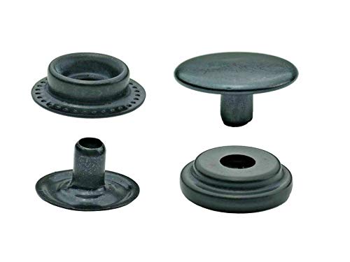 Ista Tools S-Feder, Ring-Feder Druckknöpfe 10mm, 12,5mm, 15mm, Stahl, Spindelpresse, Nieten (50, 15mm, schwarz, Ring-Feder) von Ista Tools