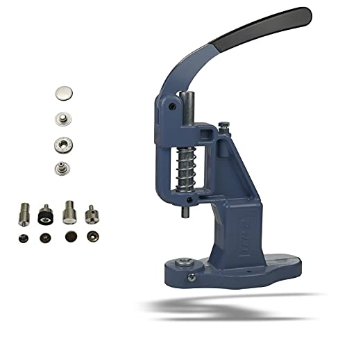 Ista Tools Set Knopfpresse mit 10mm, 12,5mm oder 15mm Druckknöpfe, in Messing, Rostfrei! (1, Set Presse mit 15mm S-Feder Druckknöpfe Silber) von Ista Tools