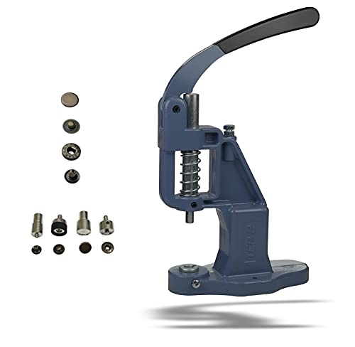 Set Knopfpresse mit 10mm, 12,5mm oder 15mm Druckknöpfe, in Messing, Rostfrei! (1, Set Presse mit 10 mm S-Feder Druckknöpfe Antik) von Ista Tools