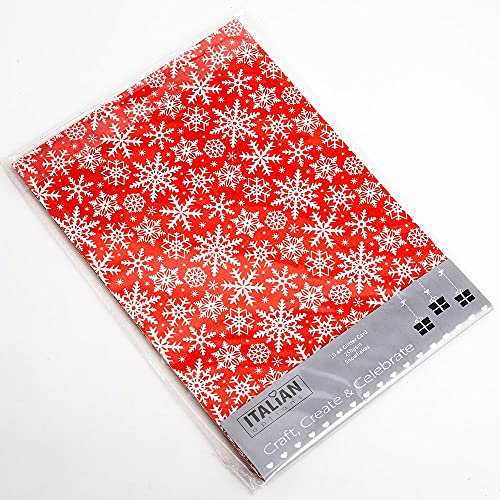 Italian Options 250 g/m² fusselfreies Glitzer-Karton-Bastelpapier, A4-Größe, Weihnachts-Schneeflocken, 10 Blatt von Italian Options