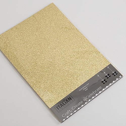 Italian Options 250 g/m² fusselfreies Glitzer-Karton-Bastelpapier, 10 Blatt, A4-Größe, goldfarben von Italian Options