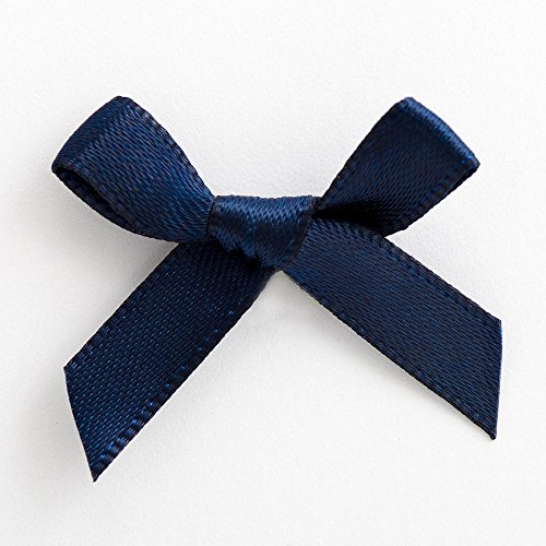 Mini Satinschleife 3cm aus 6mm Band (100 Stück) - Marineblau – Dunkelblau von Italian Options