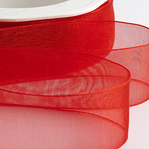 Italian Options Organza-Chiffonband, 15 mm x 20 m Rolle, Rot von Italian Options