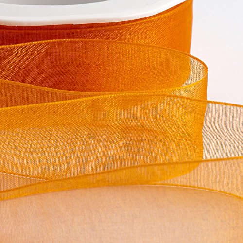 Italian Options Organza-Chiffonband, 25 mm x 20 m Rolle, Orange von Italian Options