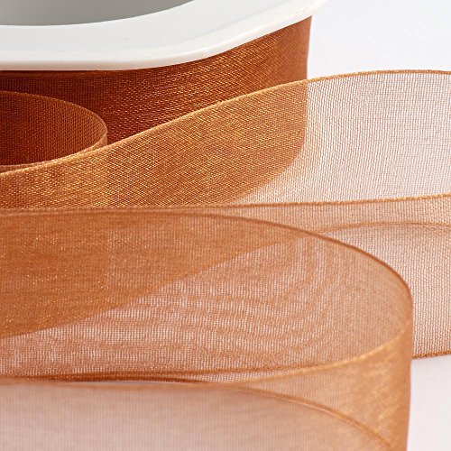 Italian Options Organza-Chiffonband, 38 mm x 20 m Rolle, Apricot Spice von Italian Options