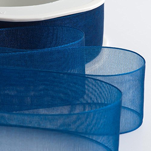 Italian Options Organza-Chiffonband, 38 mm x 20 m Rolle, Königsblau von Italian Options