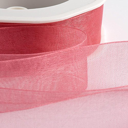 Italian Options Organza-Chiffonband, 38 mm x 20 m Rolle, Rose Pink von Italian Options