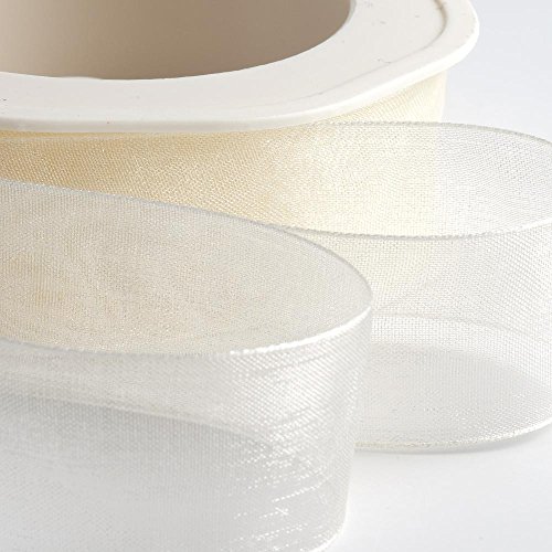 Italian Options Organza-Chiffonband, 38 mm x 20 m Rolle, helles Elfenbein von Italian Options