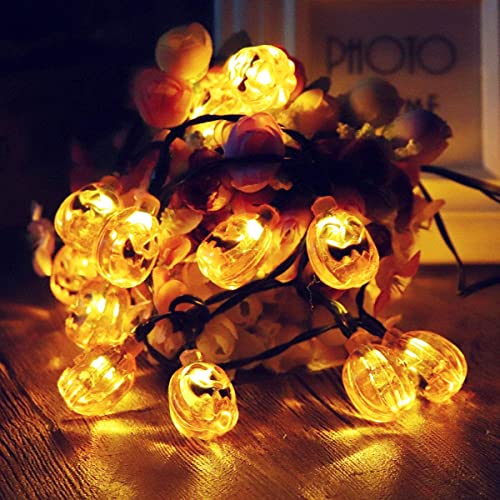 Itian 20 × Kürbis Lichterkette, Halloween Kürbis 2M für Innen und Außen, Halloween Lichterkette LED Wasserdichte Lichterketten Beleuchtung Halloween Dekoration für Party Garten von Itian