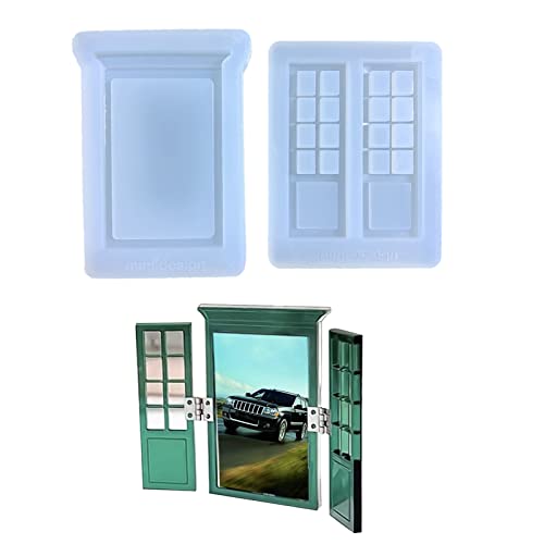 Fotorahmen-Harzform, Silikon-Bilderrahmen-Silikonform-Set für Epoxidharz, Fensterrahmen, dekorative Form von Itkcozcg