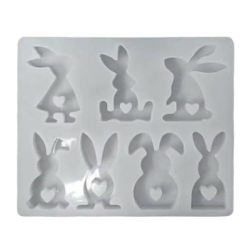 Itkcozcg 3D-Kerzenformen Ostern mit Herz Silikonform DIY Handgemachte Epoxidharze Gießform Backformen von Itkcozcg