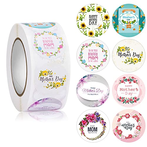 Itkcozcg 500 Stück Happy Mothers Day Etiketten Aufkleber Floral Seals Aufkleber Muttertag von Itkcozcg