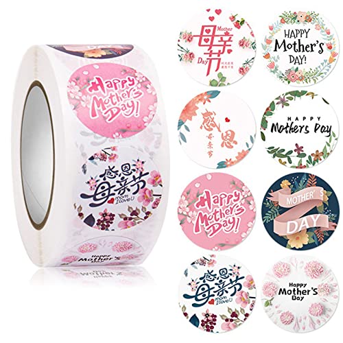 Itkcozcg 500 Stück Happy Mothers Day Etiketten Aufkleber Floral Seals Aufkleber Muttertag von Itkcozcg