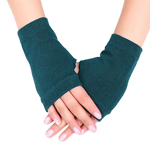 Itkcozcg Fingerlose Handschuhe aus Baumwolle, Unisex, einfarbig, dehnbar, Daumenloch, Handgelenklänge, Fahrhandwärmer von Itkcozcg